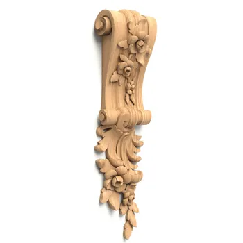Wall corbel scroll with floral elements, right